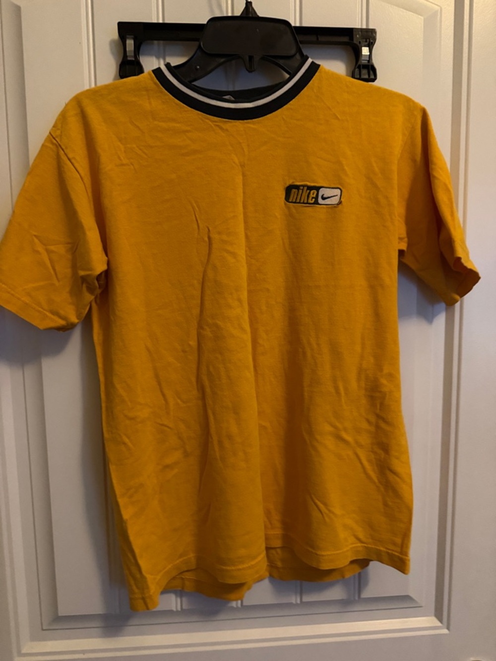 Nike Men’s Gold Short Sleeve Ringer Tee with Black Trim